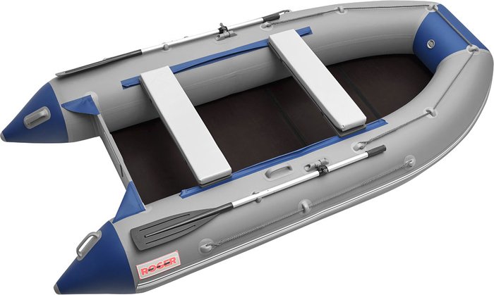 Моторно-гребная лодка Roger Boat Hunter 3200 (без киля, серый/синий)