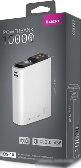 Olmio QS-10 10000mAh (белый)