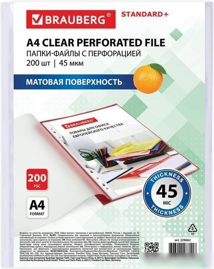 Набор файлов BRAUBERG 229662 (200 шт)
