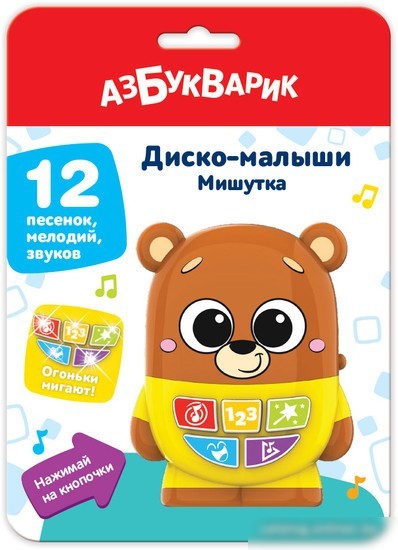 Развивающая игрушка Азбукварик Диско-малыши. Мишутка 4630027294081
