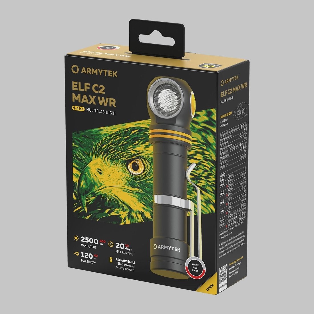 Фонарь Armytek Elf C2 Max WR USB-C (белый)