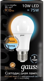 Светодиодная лампа Gauss E27 10 Вт 2700 K [102502110-T]