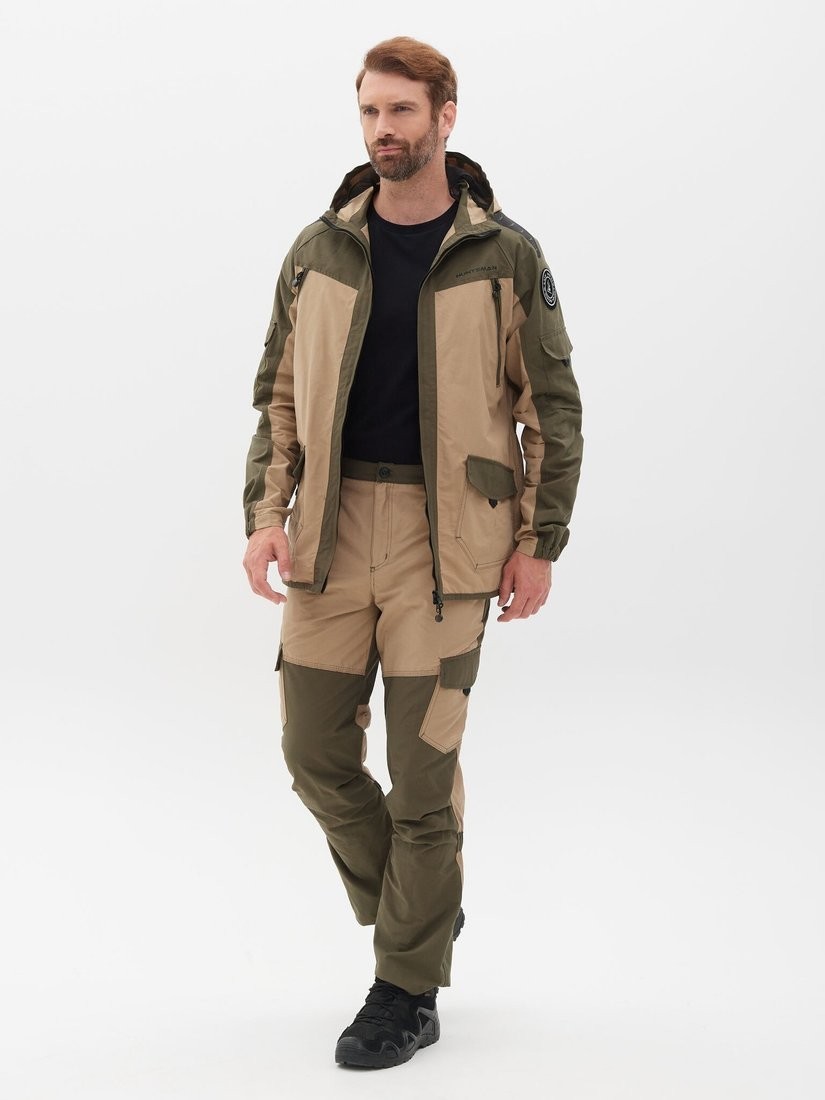 Костюм Huntsman Горка-Люкс Хаки/Песок Nylon Cotton Рип-Стоп (р.48-50/170-176)