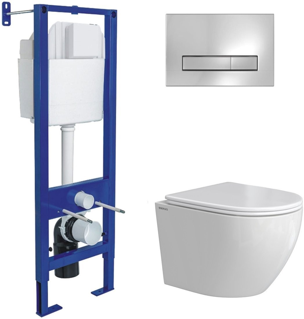 Унитаз подвесной Berges Wasserhaus Okus Rimless 043392 (с сиденьем)