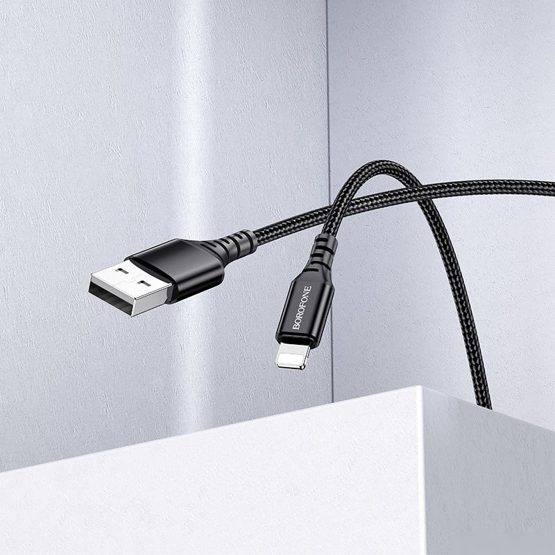 Кабель Borofone BX54 USB Type-A - Lightning (1 м, черный)