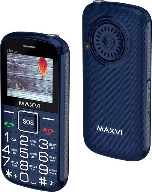 Кнопочный телефон Maxvi B5ds up (темно-синий)