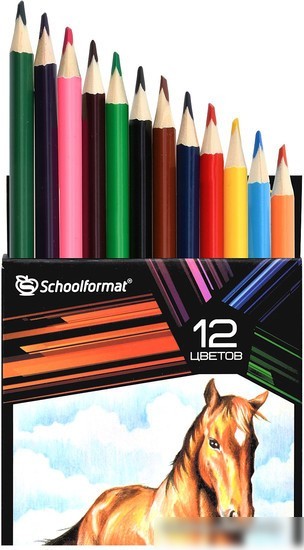 Набор цветных карандашей Schoolformat Дикая планета КЦ12-ДП (12цв)