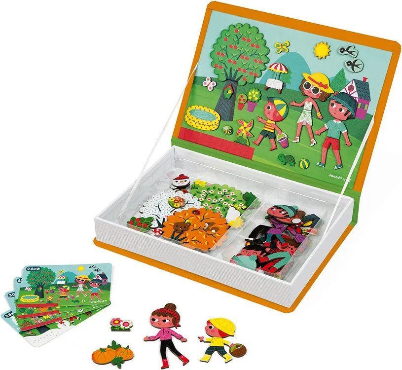 Развивающая игра Janod Книга-игра Времена года Магнитная J02721