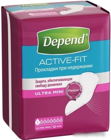 Урологические прокладки Depend Ultra Mini для женщин (12 шт)