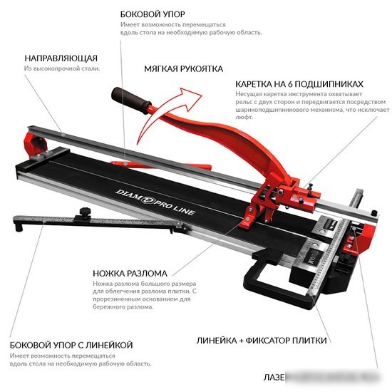 Ручной плиткорез Diam ProLine-1000L 600106