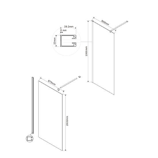 Душевая стенка Vincea Walk-In VSW-1H900MR (хром/зеркальное)
