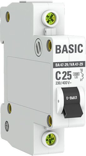 Выключатель автоматический EKF ВА 47-29 1P 25А (C) 4.5кА mcb4729-1-25C