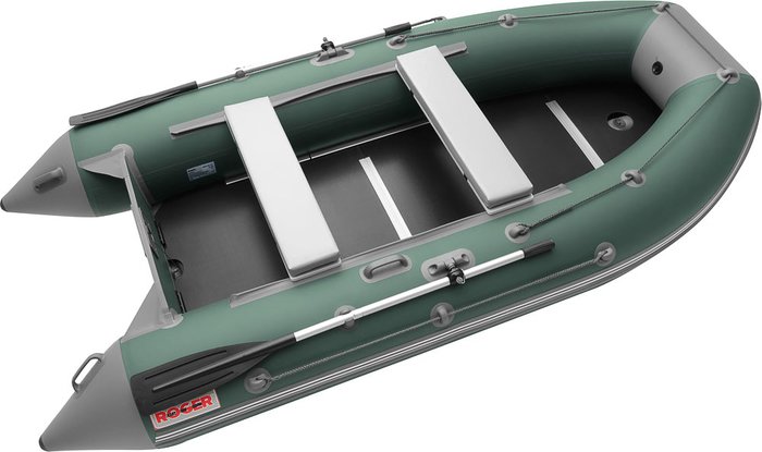 Моторно-гребная лодка Roger Boat Hunter Keel 3200 (малокилевая, зеленый/серый)