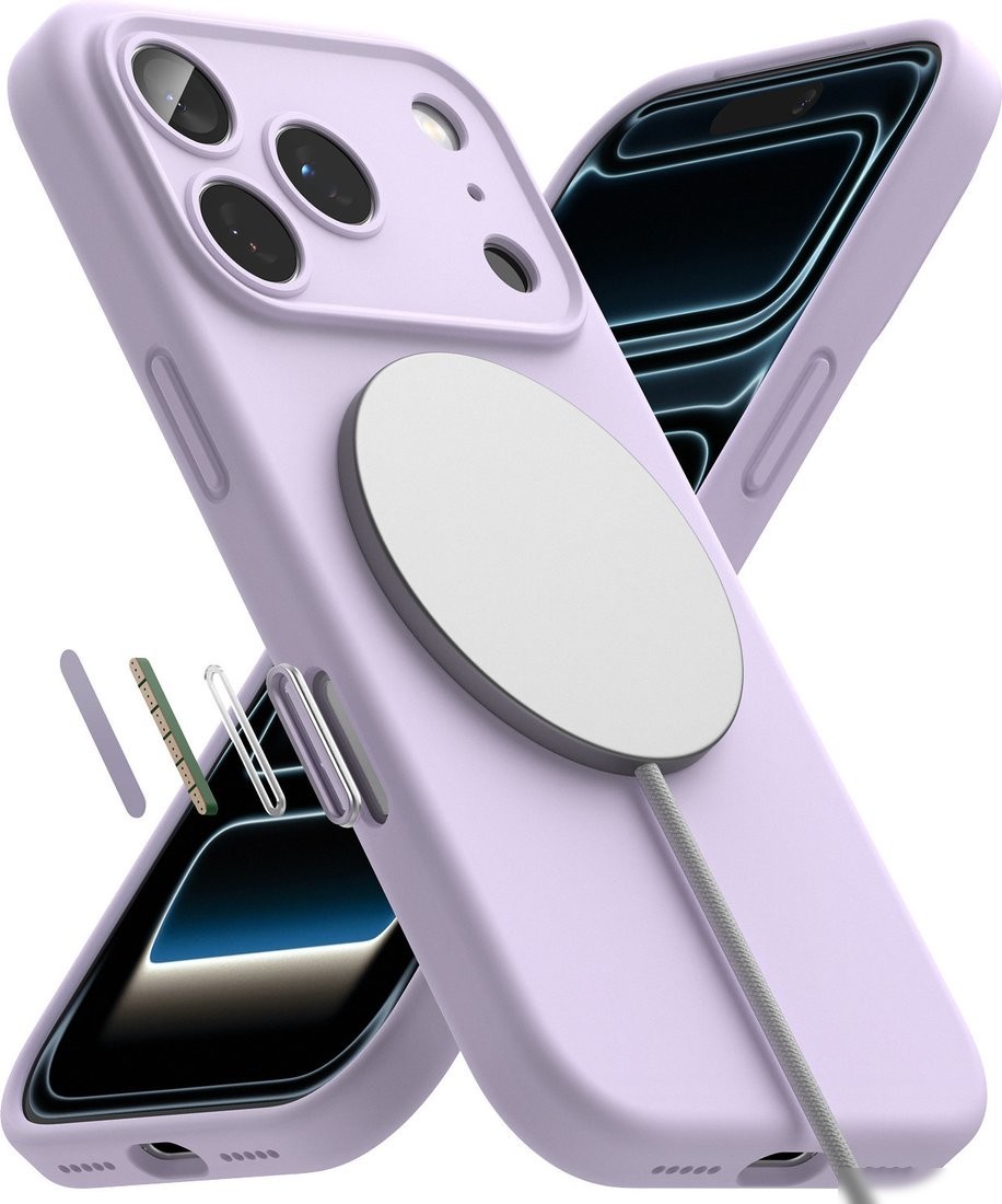 Чехол для телефона Ringke Silicone Magnetic для iPhone 17 Pro (Light Purple)