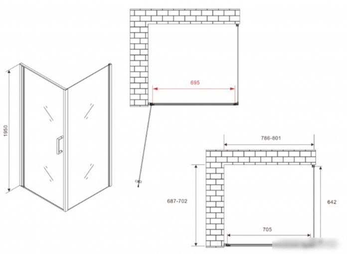 Душевой уголок Abber Sonnenstrand AG04080B-S70B