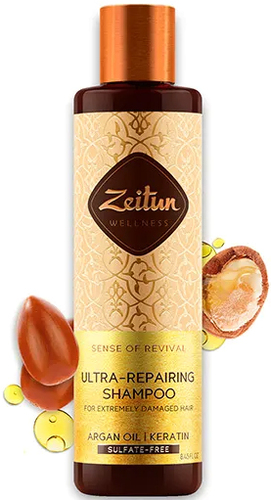 Шампунь Zeitun Ритуал восстановления с аргановым маслом и кератином 250 мл