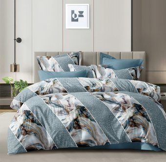 Постельное белье Luxsonia Голубые грани 2сп Ви26-0330/220