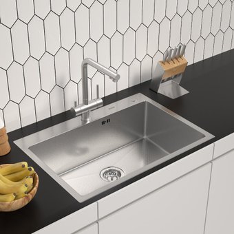 Кухонная мойка ARFEKA ECO AR 700*500 SATIN DECOR MILLET GRAINS