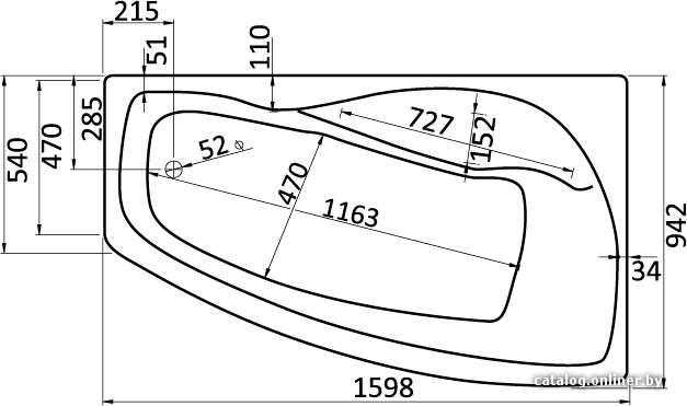 Ванна Santek Майорка XL 160x95 R [1WH111990]