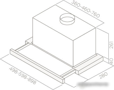 Кухонная вытяжка Jetair Betta 60/GR/BK GL PRF0099697B