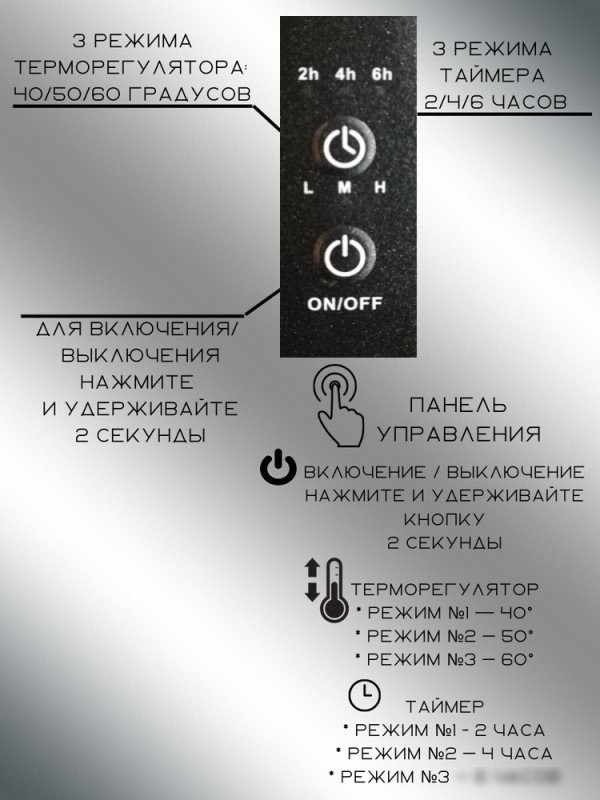 Полотенцесушитель Granula Квадро 50x80 (терморегулятор с таймером слева, черный матовый)