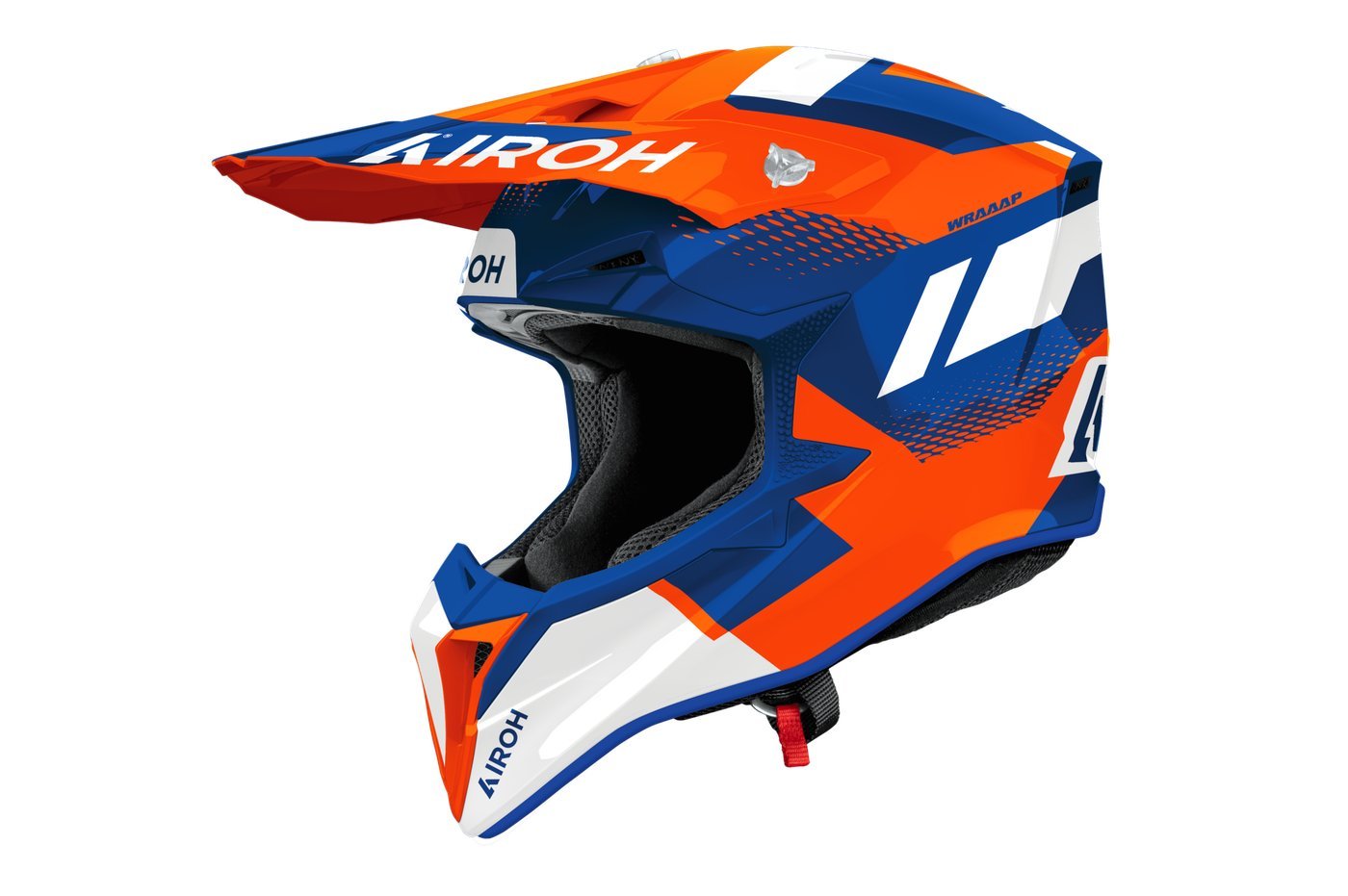 Мотошлем Airoh WRAAAP Vision WRAV32-S (S, оранжевый/синий глянец)