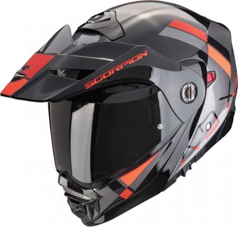 Мотошлем Scorpion Exo Adx-2 Galane (р. S, серебристый/черный/красный)