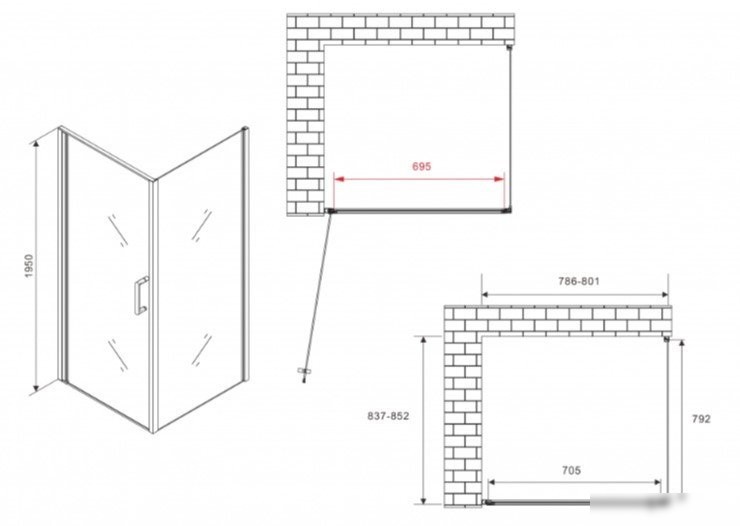 Душевой уголок Abber Sonnenstrand AG04080B-S85B