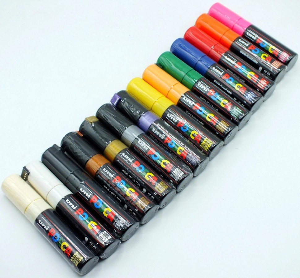 Маркер художественный UNI Mitsubishi Pencil Posca PC-8K BLACK (черный)