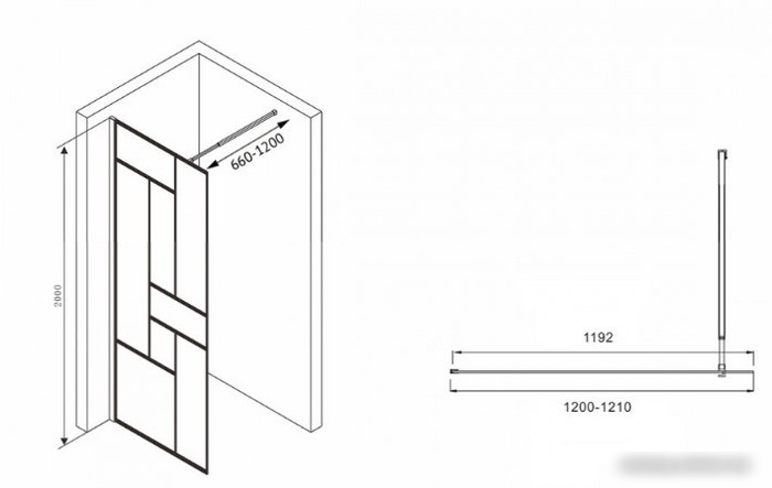 Душевая стенка Abber Immer Offen AG63120B8