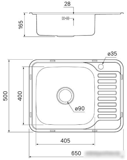 Кухонная мойка IDDIS Basic BAS65SLi77