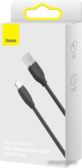 Кабель Baseus Jelly Liquid Silica Gel USB Type-A - Lightning (2 м, черный)