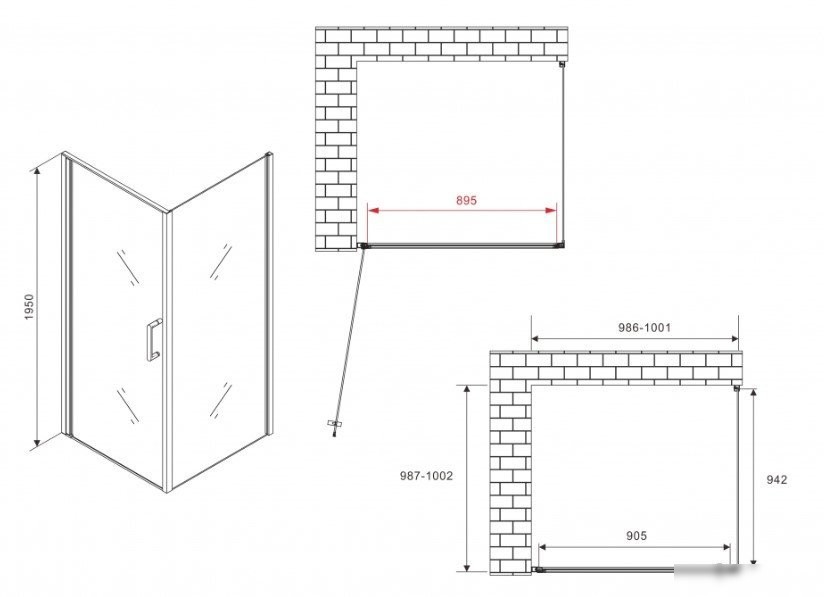 Душевой уголок Abber Sonnenstrand AG04100B-S100B