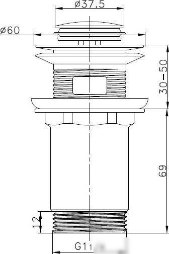 Донный клапан Lauter 21190B (черный матовый)