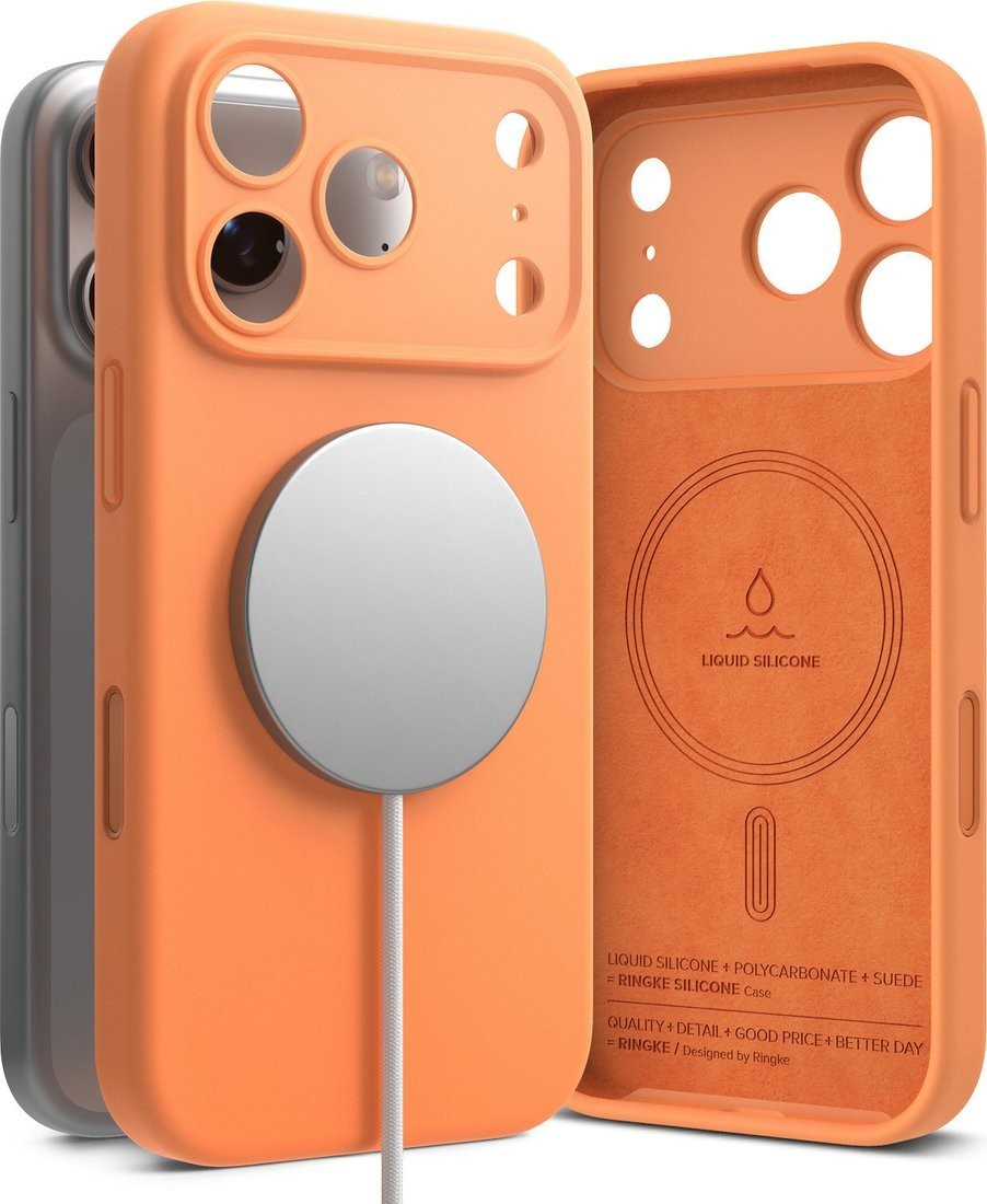 Чехол для телефона Ringke Silicone Magnetic для iPhone 17 Pro Max (Tangerine)