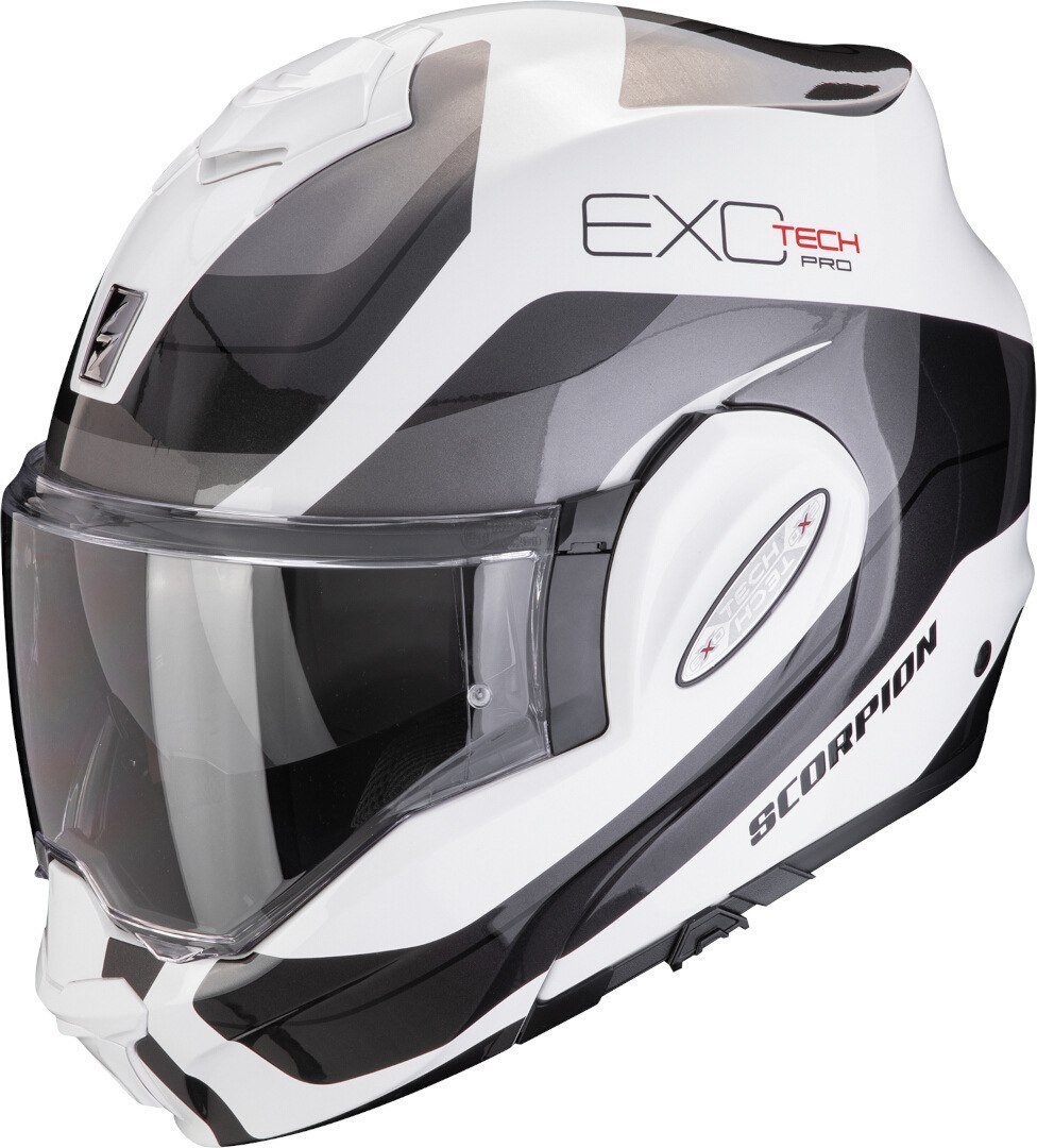 Мотошлем Scorpion Exo Exo-Tech Evo Pro Commuta (р. XL, белый/серебристый/черный)