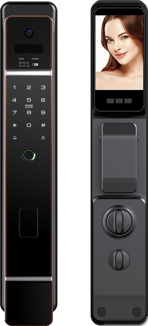 Дверной замок Roome Tuya 3D face intercom Lock 3D face-1 (черный)