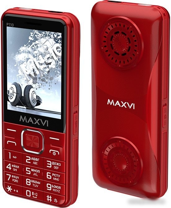 Кнопочный телефон Maxvi P110 (красный)