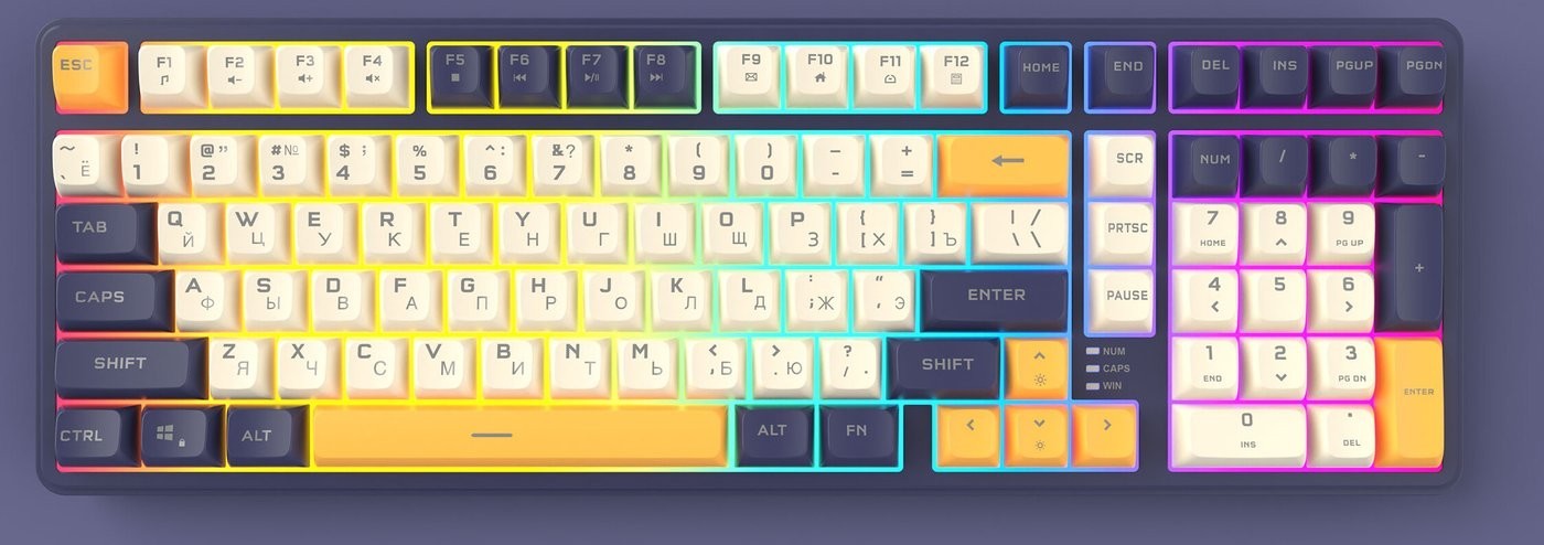 Клавиатура Ritmix RKB-602BL (синий/бежевый)
