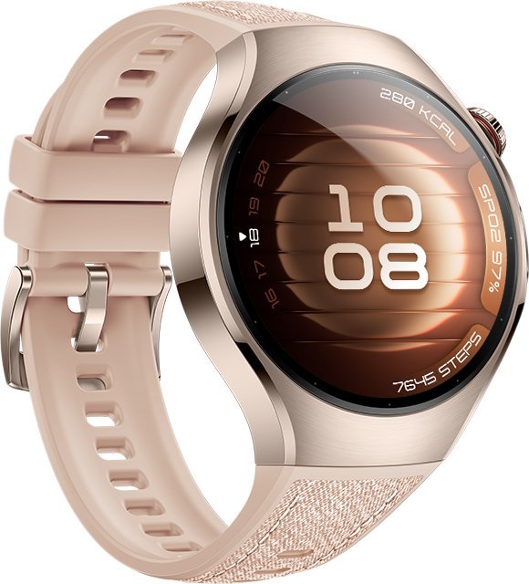 Умные часы Huawei Watch 5 42 мм (песочный, с бежевым силиконовым ремешком, международная версия)