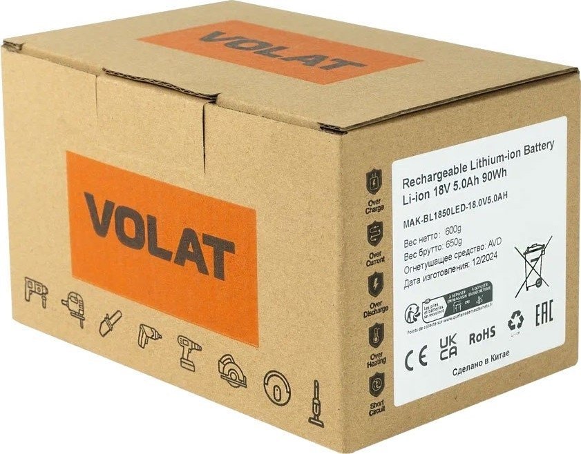 Аккумулятор VOLAT VT-MAK-BL1850LED-5 (18В/5 Ah)