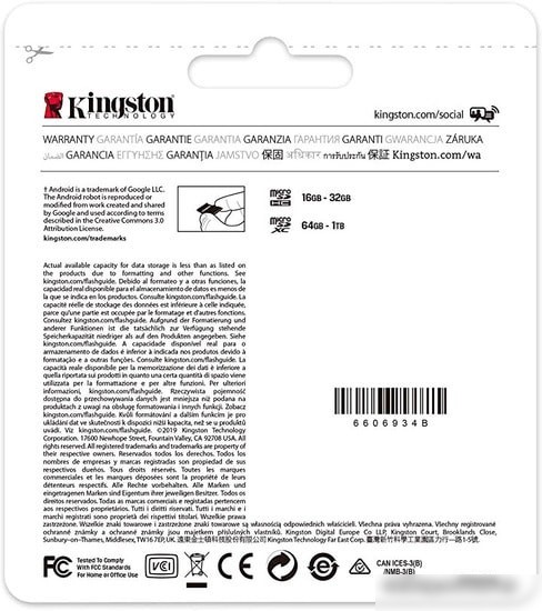 Карта памяти Kingston Canvas Select Plus microSDXC 64GB