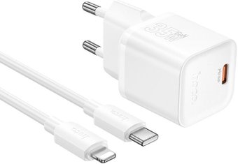 Сетевое зарядное Hoco N66 Ligthing (белый)