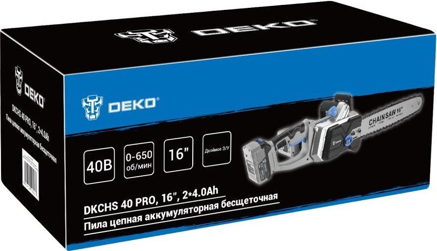 Аккумуляторная пила Deko DKCHS 40 PRO 083-2002 (с 2-мя АКБ)