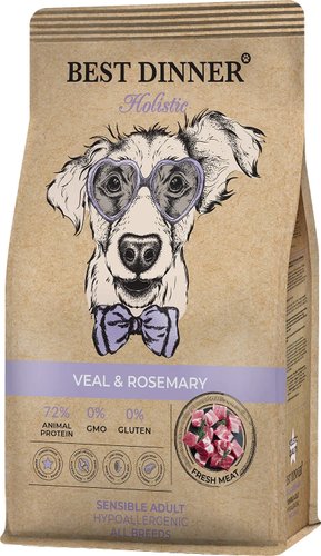 Сухой корм для собак Best Dinner Holistic Adult Sensible Hypoallergenic All Breeds Veal&rosemary (12 кг)