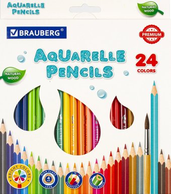 BRAUBERG Premium Aquarelle 181673 (24 цв)