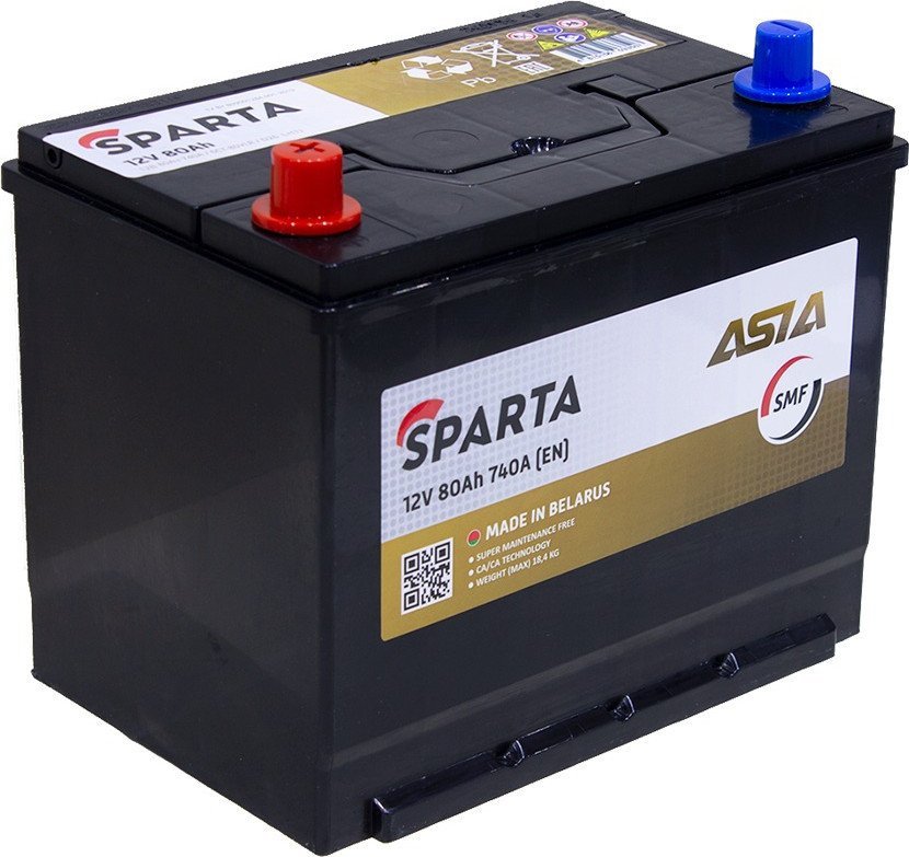 Автомобильный аккумулятор Sparta Asia 12V L+ рус (80 А·ч)