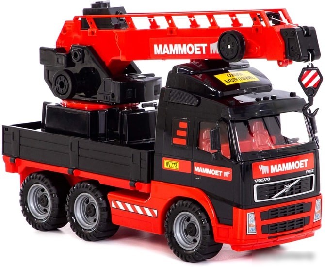 Игрушечный транспорт Полесье Mammoet Volvo автомобиль-кран 56986 (черный/красный)