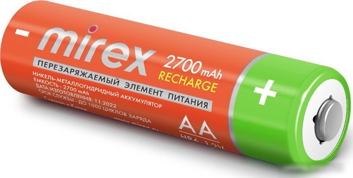 Аккумулятор Mirex AA 2700mAh 2 шт HR6-27-E2