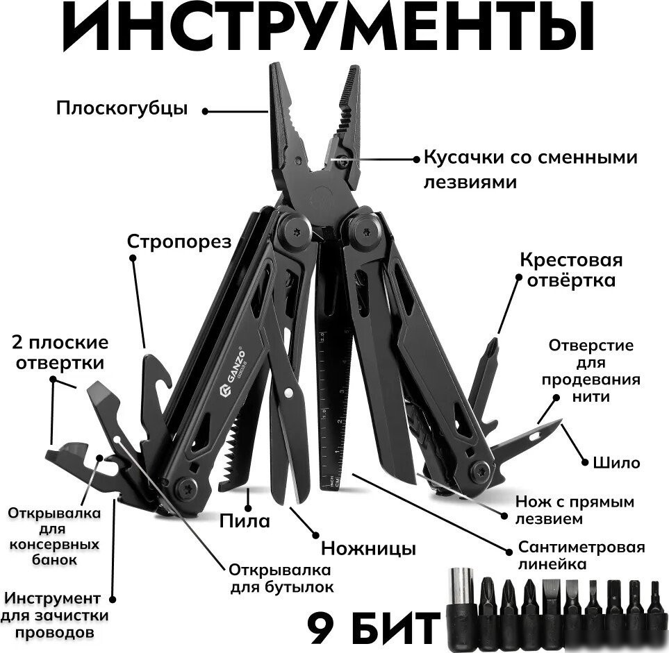 Мультитул Ganzo G303 (черный)